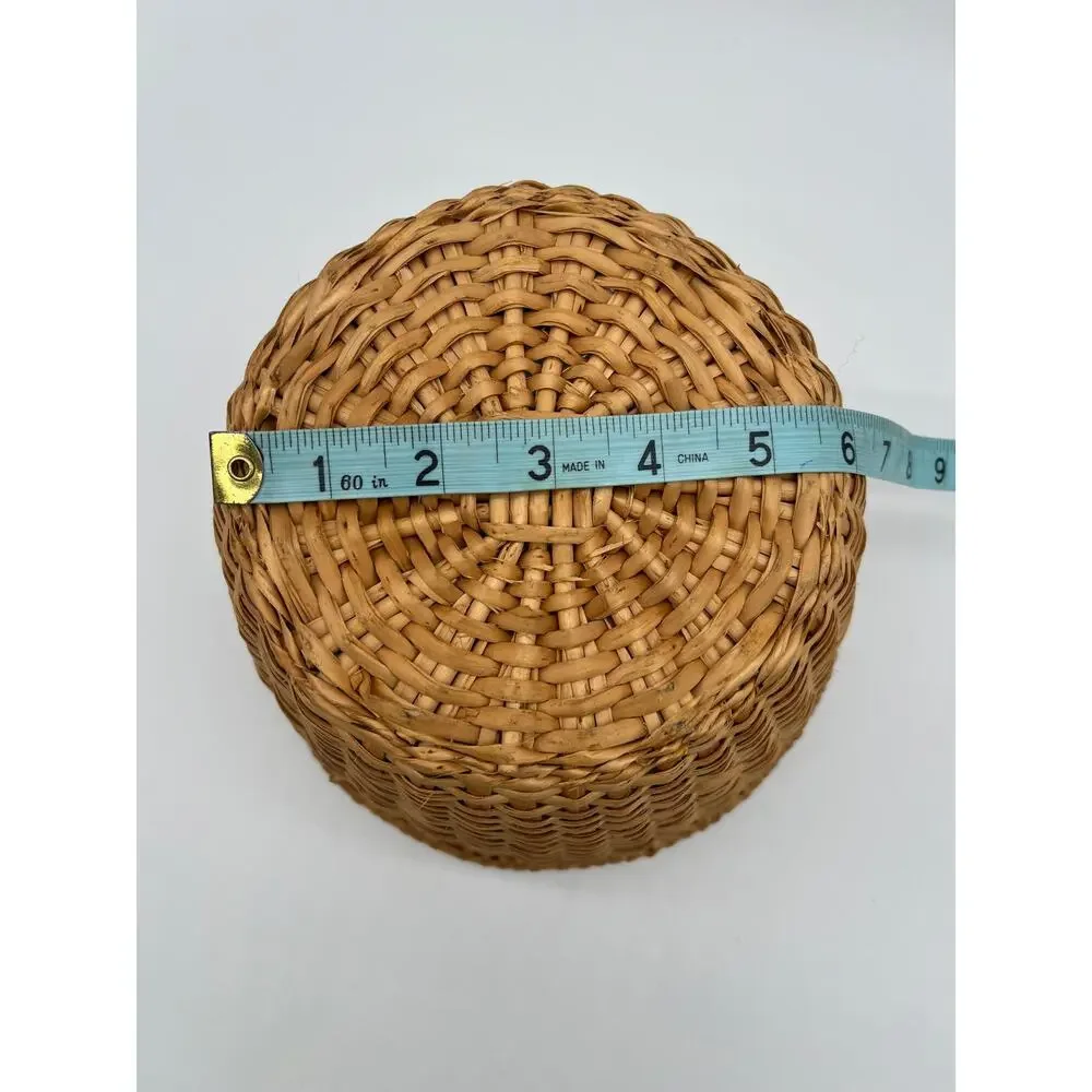 Vintage Tapered Design Decorative Storage Light Brown Wicker Basket - No Lid